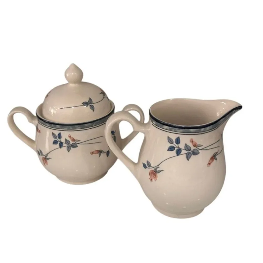 Vintage Noritake Keltcraft Eastfair Creamer and Sugar Bowl Set White Porcelain